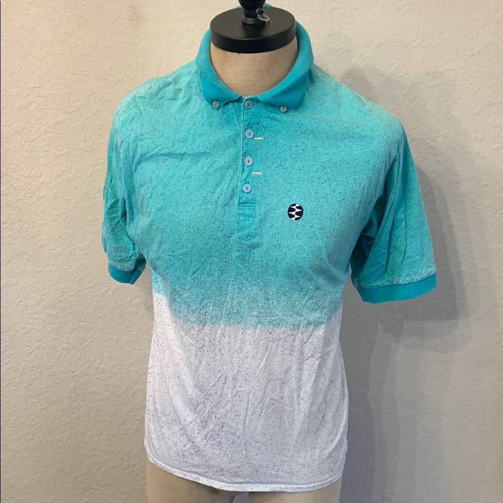 IXSPA Short Sleeve Polo Shirt size Large Multi Strip…Vintage 90s  / 2000